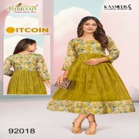 Hariyaali Bitcoin Vol-3 Wholesale Tissue Silk And Negative Print Kurtis Combo