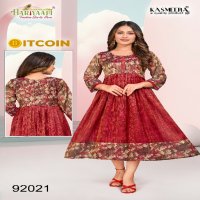 Hariyaali Bitcoin Vol-3 Wholesale Tissue Silk And Negative Print Kurtis Combo