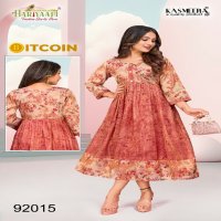 Hariyaali Bitcoin Vol-3 Wholesale Tissue Silk And Negative Print Kurtis Combo