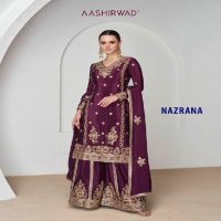 Aashirwad Nazrana Wholesale Premium Chinon Silk Free Size Stitched Suits