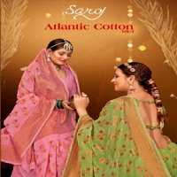 Saroj Atlantic Cotton Vol-3 Wholesale Soft Cotton Rich Pallu Sarees