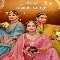 Saroj Atlantic Cotton Vol-4 Wholesale Soft Cotton Rich Pallu Sarees