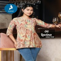 LAVINA BY KAYA STYLISH LOOK CHANDERI MODAL FULLY STITCH SHORT KURTI COLLECTION