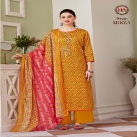 Harshit Mirza Wholesale Pure Zam Cotton With Embroidery And Diamond Work Dress Material