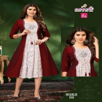 Aanchi Nushrat Wholesale Liva Reyon With Rangeela Silk Kurtis