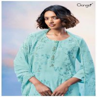 Ganga Dhitya S2714 Wholesale Premium Voil Printed With Embroidery Salwar Suits