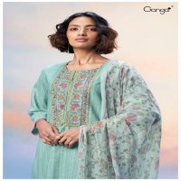 Ganga Bhargavi S2604 Wholesale Premium Woven Cotton With Embroidery Suits