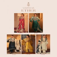 Varsha Ether Wholesale Viscose Muslin With Handwork Function Wear Suits