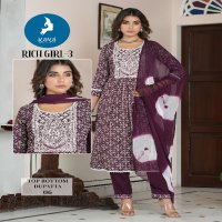 RICH GIRL VOL 3 BY KAYA FASHIONABLE DESIGN FANCY READYMADE BIG SIZE SALWAR KAMEEZ EXPORTS