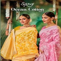 Saroj Ocean Cotton Vol-3 Wholesale Soft Cotton Rich Pallu Sarees