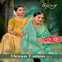 Saroj Ocean Cotton Vol-4 Wholesale Soft Cotton Rich Pallu Sarees