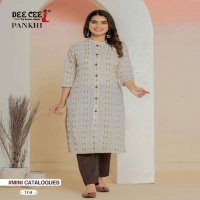 Dee Cee Pankhi Wholesale Cotton Yarn Died Long Kurtis With Pant