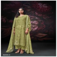 Ganga Nevelle S2555 Wholesale Premium Pure Linen With Aari Work Salwar Suits