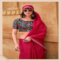 KASHVI CREATION ABHILASHA VOL 4 LINEN SILK WEAVING PATTERN FANCY SAREE WHOLESALER