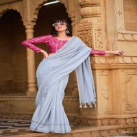 KASHVI CREATION ABHILASHA VOL 4 LINEN SILK WEAVING PATTERN FANCY SAREE WHOLESALER