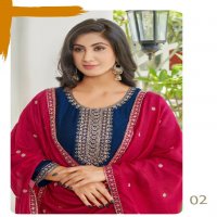 AANCHI CHETNA FANCY VICHITRA READYMADE FLAIR KALI 3 PC SET EMBROIDERY WORK SALWAR KAMEEZ