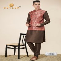 Outluk Vol-17 Wholesale Heavy Jacquard With Self Work Mens Kurta With Pajama