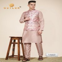 Outluk Vol-17 Wholesale Heavy Jacquard With Self Work Mens Kurta With Pajama