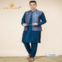 Outluk Vol-17 Wholesale Heavy Jacquard With Self Work Mens Kurta With Pajama