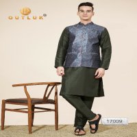 Outluk Vol-17 Wholesale Heavy Jacquard With Self Work Mens Kurta With Pajama