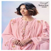 Ganga Anwita S2599 Wholesale Premium Voil Solid With Embroidery Salwar Suits