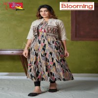 Ambika Blooming Wholesale Ghera With Frill Daman With Koti Kurtis