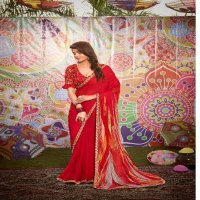 Stavan Rang Wholesale Moss Chiffon Print With Embroidery Sarees