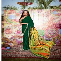 Stavan Rang Wholesale Moss Chiffon Print With Embroidery Sarees