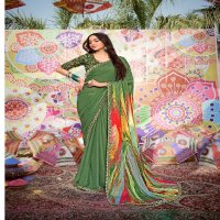 Stavan Rang Wholesale Moss Chiffon Print With Embroidery Sarees