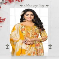 Hirwa Kanak Wholesale 3-side Border Work Naira 3-Piece Salwar Suits