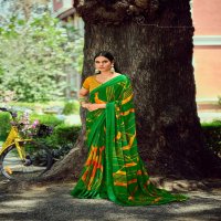 SANSKAR RASHI BRIGHT SIMMER PATTERN SIROWSKI BORDER SAREE WITH BLOUSE