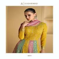 AASHIRWAD TAREEF FANCY GEORGETTE EXCLUSIVE DESIGN FLAIR GOWN SET COLLECTION