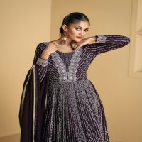 AASHIRWAD TAREEF FANCY GEORGETTE EXCLUSIVE DESIGN FLAIR GOWN SET COLLECTION