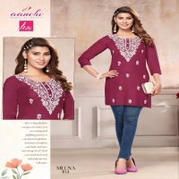 AANCHI LAUNCH MEENA EMBROIDERY WORK STYLISH OUTFIT FULLY STITCH SHORT TOP WHOLESALER