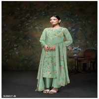 Ganga Agamya S2657 Wholesale Premium Spun Linen With Work Suits