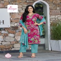 Hinaya Resham Vol-16 Wholesale Designer Modal Kurtis With Pant And Dupatta