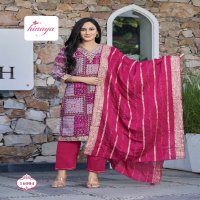 Hinaya Resham Vol-16 Wholesale Designer Modal Kurtis With Pant And Dupatta