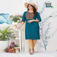 Blue Hills Cadbury Wholesale Rayon 14 Kg With Work Long Kurtis