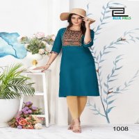 Blue Hills Cadbury Wholesale Rayon 14 Kg With Work Long Kurtis