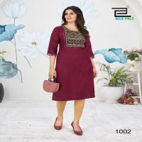 Blue Hills Cadbury Wholesale Rayon 14 Kg With Work Long Kurtis