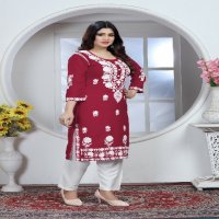 Rasili Nx Sui Dhaga Wholesale Chikankari Embroidery Kurti With Pant