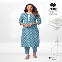 Deeptex Queen India Vol-8 Wholesale Cotton Printed And Embroidery Tie Kurti With Pants