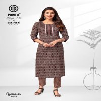 Deeptex Queen India Vol-8 Wholesale Cotton Printed And Embroidery Tie Kurti With Pants