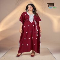 BLUE HILLS PRESENTS HONEY WHITE EMBROIDERY WORK NEW DESIGN READYMADE KAFTAN CATALOG