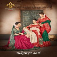Shubh Shree Sukanya Aari Wholesale Velvet Tusser Silk Ethnic Sarees