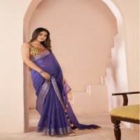 SR Sarees Grassy Wholesale Shaded Print With Linen Ethnic Sarees