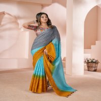 SR Sarees Grassy Wholesale Shaded Print With Linen Ethnic Sarees