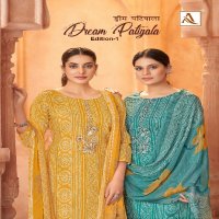 Alok Dream Patiyala Vol-1 Wholesale Pure Cambric Cotton With Embroidery Dress Material