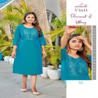 Aanchi Vinti Wholesale Rangila Fancy Straight Cut Long Kurtis