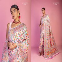 Manjula Aardhya Vol-8 Wholesale Kashmiri Pashmina With Handloom Sarees